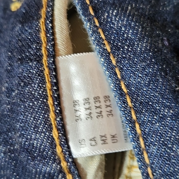 AMERICAN EAGLE OUTFITTERS RELAXED STRAIGHT EMBROIDERED LONG DENIM JEAN - Picture 8 of 16